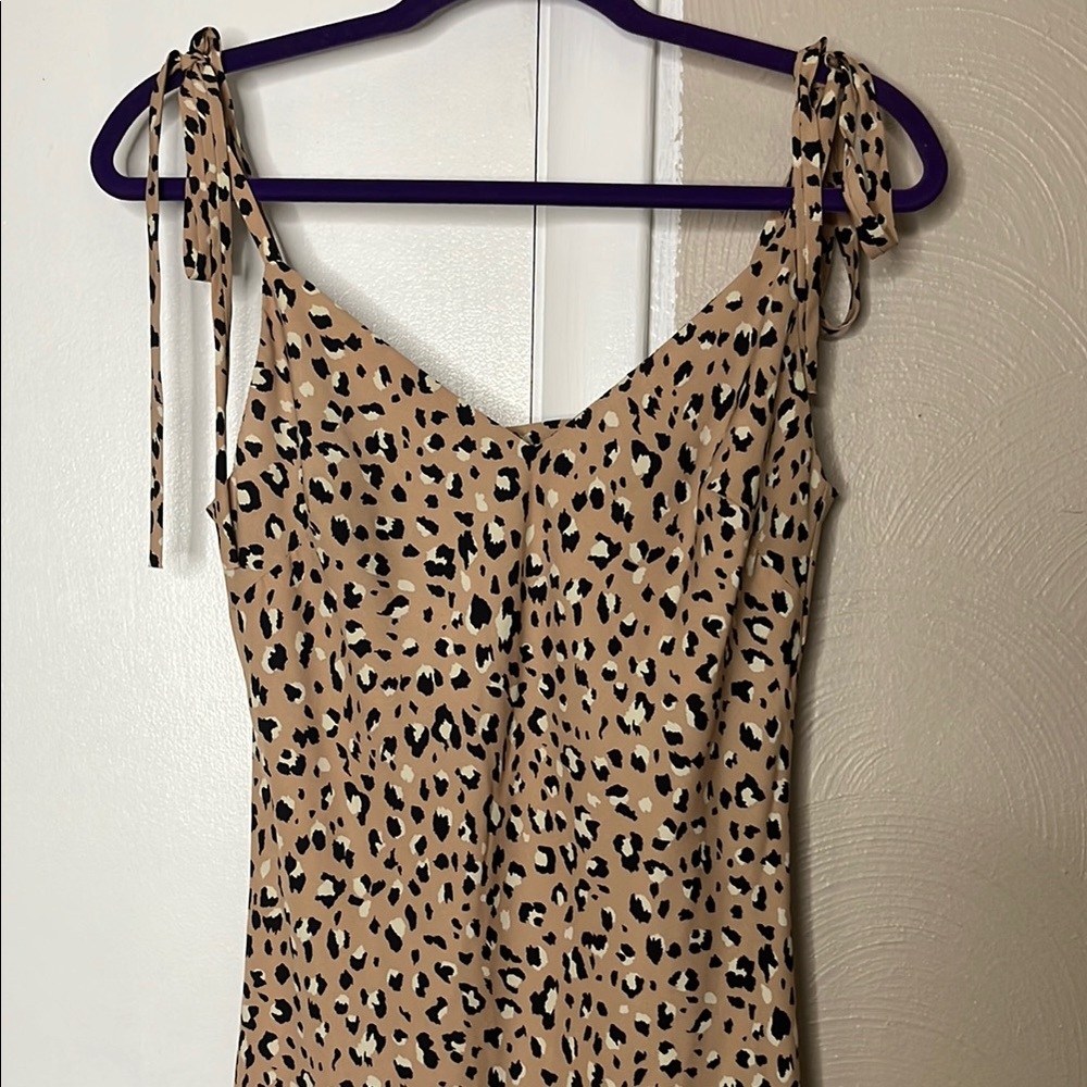 Audrey Tan and Cream Animal Print Dress